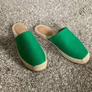 Banana Republic Green Espadrille Mules